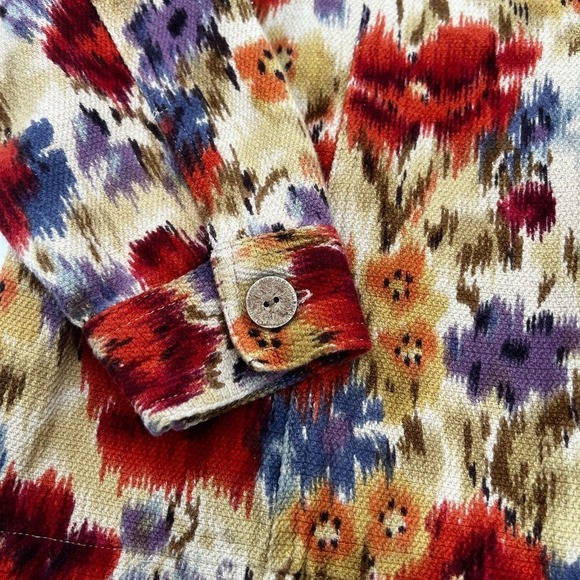 Coldwater Creek floral button up shirt/jacket. Size M pit to‎ pit 21 length 22.5 - Picture 8 of 8